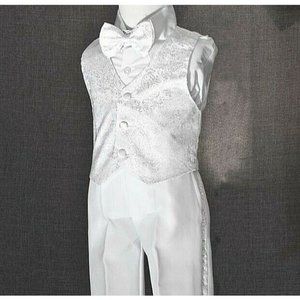 Boys Baptism White square Suit Embroidered Traje Cuadrado Cruz Bordada Nino NEW